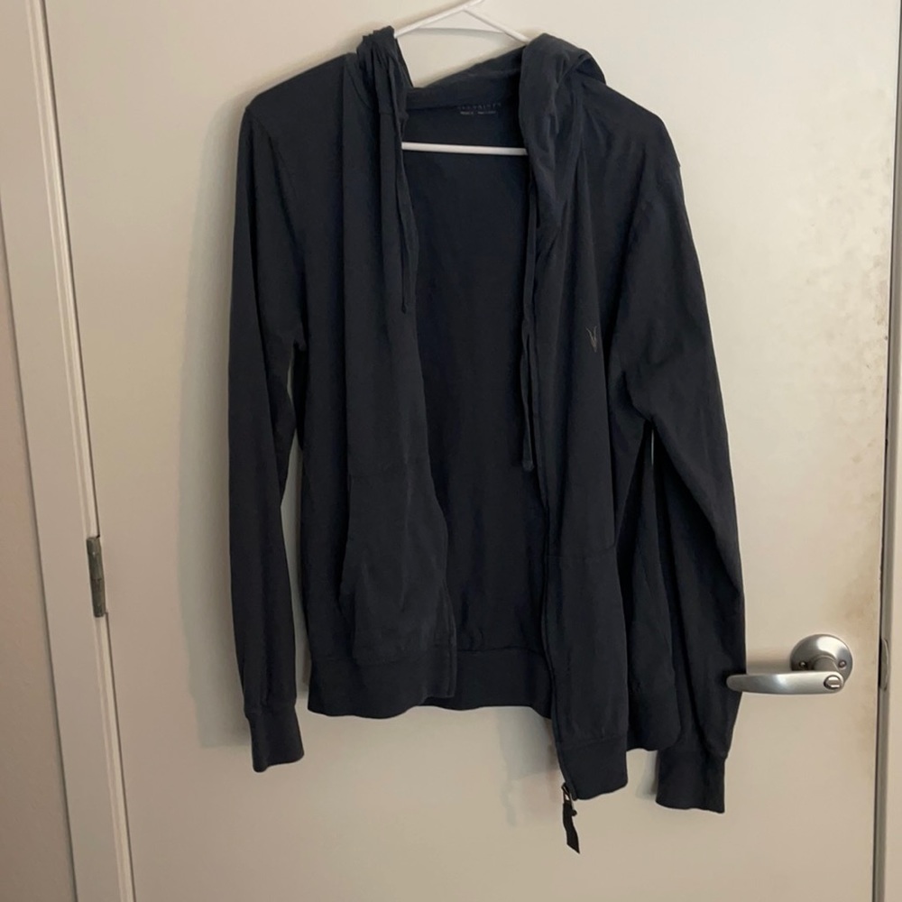 Allsaints Blue zip up hoodie